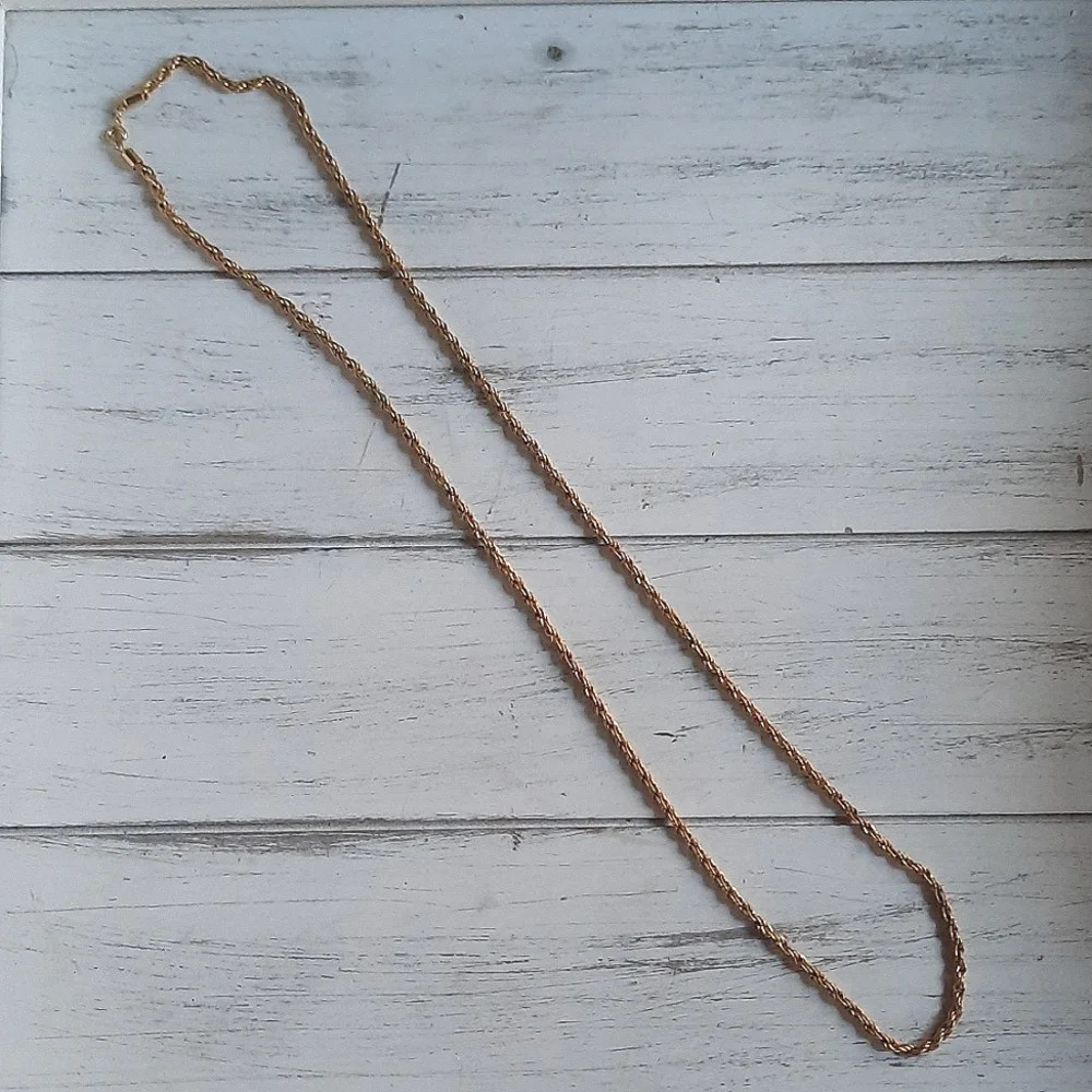 Vintage Goldtone Rope Necklace 30"